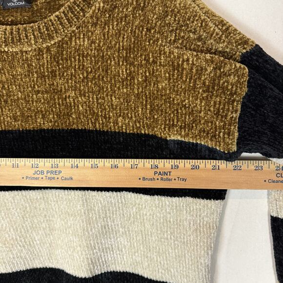 Volcom True To This Sweater Womens XS Multicolor Striped Chenille Long Sleeve - Picture 8 of 10
